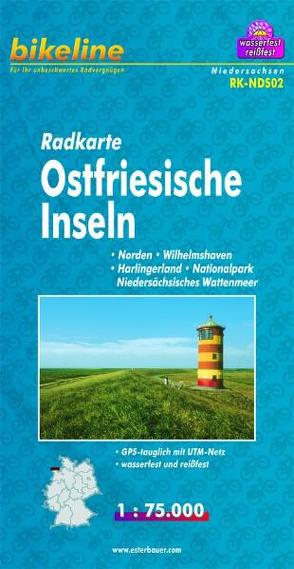 Radkarte Ostfriesische Inseln von Esterbauer Verlag