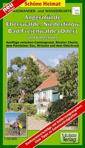 Radwander- und Wanderkarte Angermünde, Eberswalde, Bad Freienwalde (Oder) und Umgebung