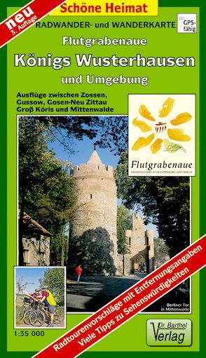 Radwander- und Wanderkarte Flutgrabenaue, Königs Wusterhausen und Umgebung