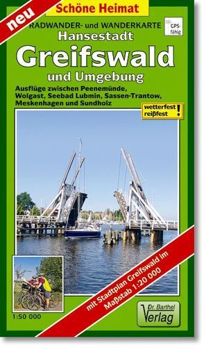 Radwander- und Wanderkarte Hansestadt Greifswald und Umgebung