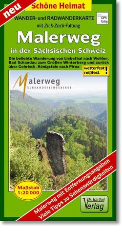 Radwander- und Wanderkarte Malerweg in der Sächsischen Schweiz