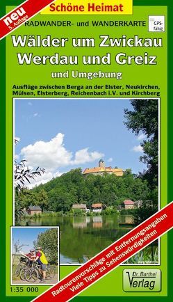 Radwander- und Wanderkarte Wälder um Zwickau, Werdau, Reichenbach, Greiz und Umgebung