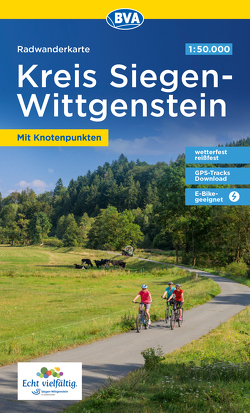 Radwanderkarte BVA Kreis Siegen-Wittgenstein mit Knotenpunkten 1:50.000, reiß- und wetterfest, GPS-Tracks Download, E-Bike-geeignet