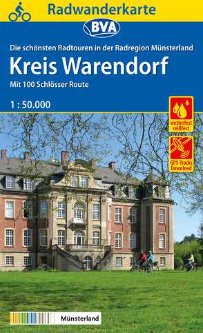Radwanderkarte BVA Radregion Münsterland Kreis Warendorf mit 100 Schlösser Route 1:50.000, reiß- und wetterfest, GPS-Tracks Download