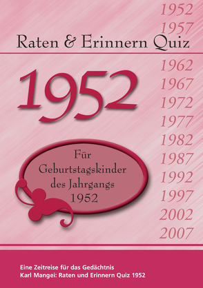 Raten und Erinnern Quiz 1952 von Mangei,  Karl