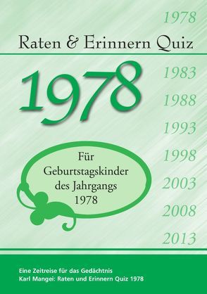 Raten und Erinnern Quiz 1978 von Mangei,  Karl