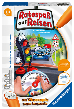 Ravensburger tiptoi 000525 Ratespaß auf Reisen, Spiel für 1-3 Kinder ab 4 Jahren, Praktisch für Unterwegs – Sachwissen zu den Themen Straßenverkehr und Verkehrssicherheit von Hofstätter,  Ronald, Steinwender,  Arno