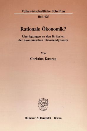 Rationale Ökonomik? von Kastrop,  Christian