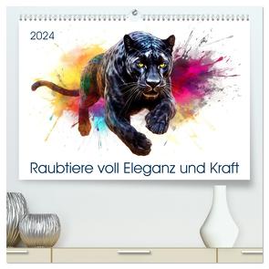 Raubtiere voll Eleganz und Kraft (hochwertiger Premium Wandkalender 2024 DIN A2 quer), Kunstdruck in Hochglanz von Waurick,  Kerstin