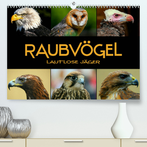 Raubvögel – lautlose Jäger (Premium, hochwertiger DIN A2 Wandkalender 2023, Kunstdruck in Hochglanz) von Bleicher,  Renate