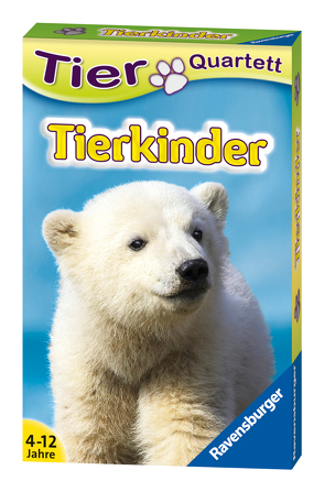 Ravensburger 20423 – Tierquartett Tierkinder, Klassiker für 3-6 Spieler ab 4 – 12 Jahre, 32 Tierkinder