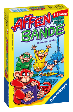 Ravensburger 23114 – Affenbande , Mitbringspiel für 2-4 Spieler, Kinderspiel ab 3-6 Jahren, kompaktes Format, Reisespiel von Knizia,  Reiner