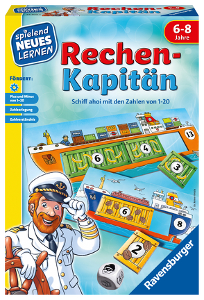 Ravensburger 24972 – Rechen-Kapitän – Spielen und Lernen für Kinder, Lernspiel für Kinder von 6-8 Jahren, Spielend Neues Lernen für 1-4 Spieler, Zahlenraum 1-20 von Knizia,  Reiner