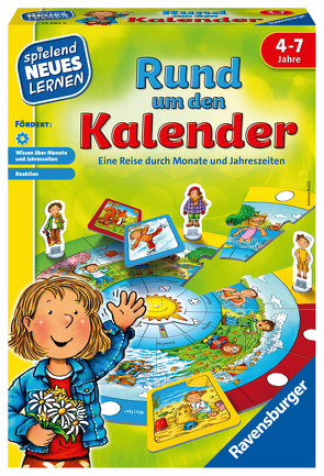 Ravensburger 24984 – Rund um den Kalender – Spielen und Lernen für Kinder, Lernspiel für Kinder von 4-7 Jahren, Spielend Neues Lernen für 2-4 Spieler von Walch,  Helmut