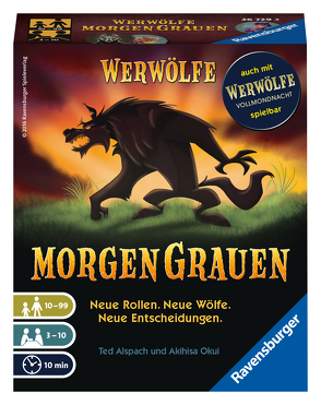 Ravensburger 26729 – Werwölfe – MorgenGrauen, Spielereihe ab 10 Jahren, Gesellschaftsspiel für 3-10 Spieler, Partyspiel von Alspach,  Ted, Okui,  Akihisa