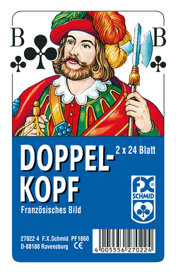 Ravensburger 27022 – Doppelkopf, Französisches Bild, 2×24 Karten in Klarsicht-Box