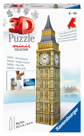 Ravensburger 3D Puzzle 11246 – Mini Big Ben – 54 Teile – ab 8 Jahren