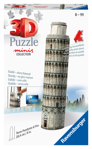 Ravensburger 3D Puzzle 11247 – Mini Schiefer Turm von Pisa – 54 Teile – ab 8 Jahren