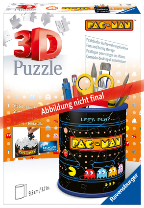 Ravensburger 3D Puzzle 11276 – Utensilo Pac-Man – 54 Teile – Stiftehalter für Pac-Man Fans ab 6 Jahren, Schreibtisch-Organizer für Kinder
