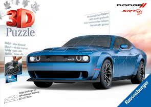 Ravensburger 3D Puzzle 11283 – Dodge Challenger SRT Hellcat Redeye Widebody – Das stärkste Muscle Car der Welt als 3D Puzzle Auto – für Dodge Fans ab 10 Jahren