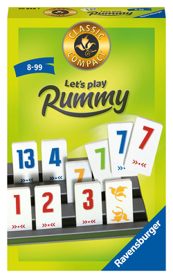 Ravensburger® – Classic Compact Let’s play Rummy 20848 – beliebtes Taktik-Legespiel ab 8 Jahren