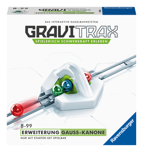 Ravensburger GraviTrax Erweiterung Gauß-Kanone – Ideales Zubehör für spektakuläre Kugelbahnen, Konstruktionsspielzeug für Kinder ab 8 Jahren