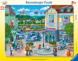 Ravensburger Kinderpuzzle – 05176 Polizeieinsatz mit Hannah und Erik – Rahmenpuzzle für Kinder ab 3 Jahren, mit 12 Teilen