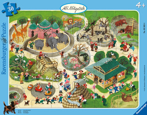 Ravensburger Kinderpuzzle – Ali Mitgutsch: Im Zoo – 30-48 Teile Rahmenpuzzle für Kinder ab 4 Jahren