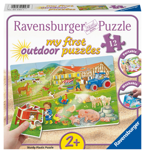 Ravensburger Kinderpuzzle – Lotta und Max auf dem Bauernhof – 12 Teile my first outdoor Puzzle für Kinder ab 2 Jahren