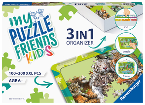 Ravensburger – 13265 3in1 Organizer für Kinderpuzzle in grün – Puzzle-Aufbewahrung für Kinder ab 6 Jahren, mit Puzzlematte, Puzzle-Sortierschale und Puzzlerahmen