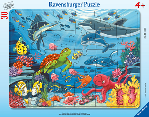 Ravensburger Kinderpuzzle – Unten im Meer – 30-48 Teile Rahmenpuzzle für Kinder ab 4 Jahren