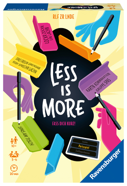 Ravensburger Less is More – 26966 – Das kommunikative Partyspiel, für 3 bis 6 Spieler ab 10 Jahren, lustiger Spieleabend, Ratespiel, Gesellschaftsspiel, Familienspiel