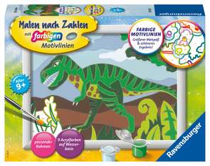 Ravensburger Malen nach Zahlen 20293 – Hungriger Dinosaurier – Kinder ab 9 Jahren