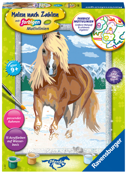 Ravensburger Malen nach Zahlen 28780 – Haflinger im Schnee – Kinder ab 9 Jahren