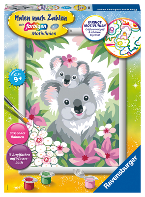 Ravensburger Malen nach Zahlen 28984 – Süße Koalas – Kinder ab 9 Jahren