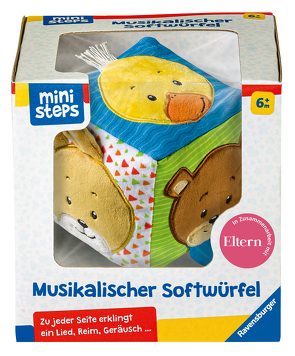 Ravensburger ministeps 4162 Musikalischer Softwürfel – Activity-Würfel mit Musik und Geräuschen, Motorikspielzeug, Baby Spielzeug ab 6 Monate