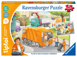 Ravensburger tiptoi Puzzle 00172 Puzzle für kleine Entdecker: Müllabfuhr, Kinderpuzzle ab 3 Jahren, für 1 Spieler