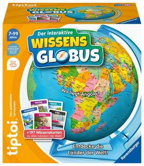 Ravensburger tiptoi Spiel 00107 – Der interaktive Wissens-Globus – Lern-Globus für Kinder ab 7 Jahren, lehrreicher Globus für Jungen und Mädchen, für 1-4 Spieler