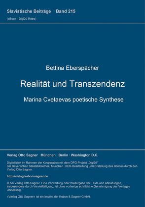 Realität und Transzendenz von Eberspächer,  Bettina