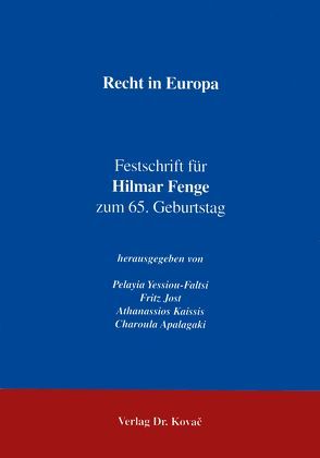 Recht in Europa von Apalagaki,  Charoula, Jost,  Fritz, Yessiou-Faltsi,  Pelayia