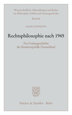 Rechtsphilosophie nach 1945. von Hofmann,  Hasso