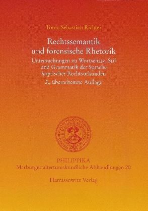 Rechtssemantik und forensische Rhetorik von Richter,  Tonio S