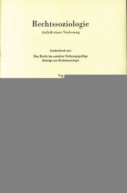 Rechtssoziologie. von Hirsch,  Ernst E.