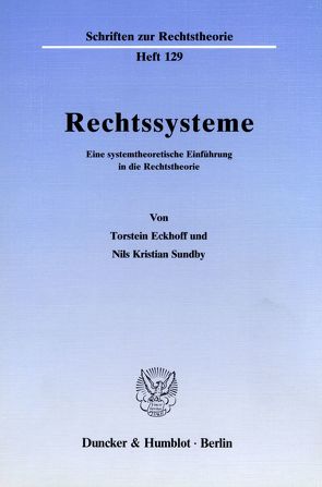 Rechtssysteme. von Eckhoff,  Torstein, Sundby,  Nils Kristian