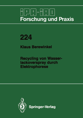 Recycling von Wasserlackoverspray durch Elektrophorese von Berewinkel,  Klaus