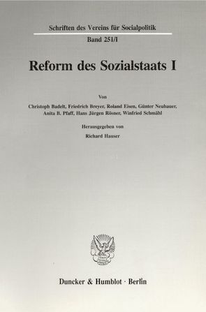Reform des Sozialstaats I. von Hauser,  Richard
