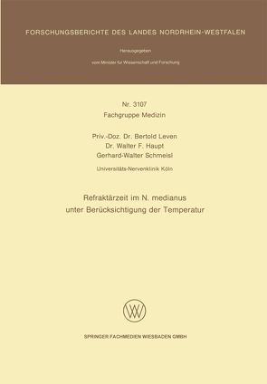 Refraktärzeit im N. medianus unter Berücksichtigung der Temperatur von Leven,  Bertold