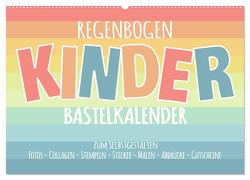 Regenbogen Kinder Bastelkalender – Zum Selbstgestalten – DIY Kreativ-Kalender (Wandkalender 2024 DIN A2 quer), CALVENDO Monatskalender von Speer,  Michael