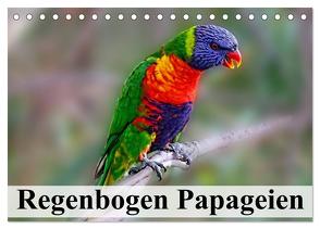 Regenbogen Papageien (Tischkalender 2024 DIN A5 quer), CALVENDO Monatskalender von Stanzer,  Elisabeth