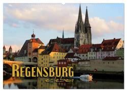Regensburg erleben (Wandkalender 2024 DIN A2 quer), CALVENDO Monatskalender von Bleicher,  Renate